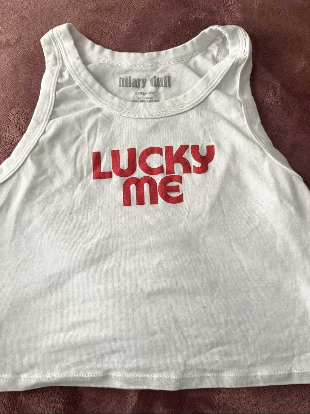 Hilary Duff 'Lucky Me' White Concert Tank Top